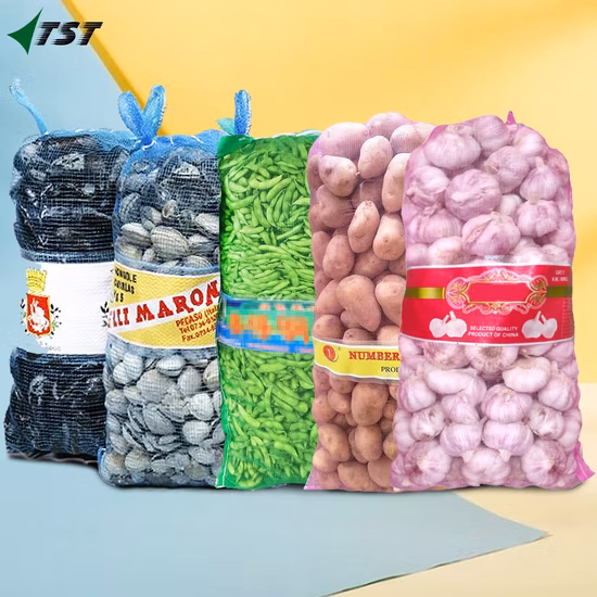 Maßgeschneiderte PE Leno Tubular Plastic Mono Mesh Bag zum Verpacken von Gemüse und Obst