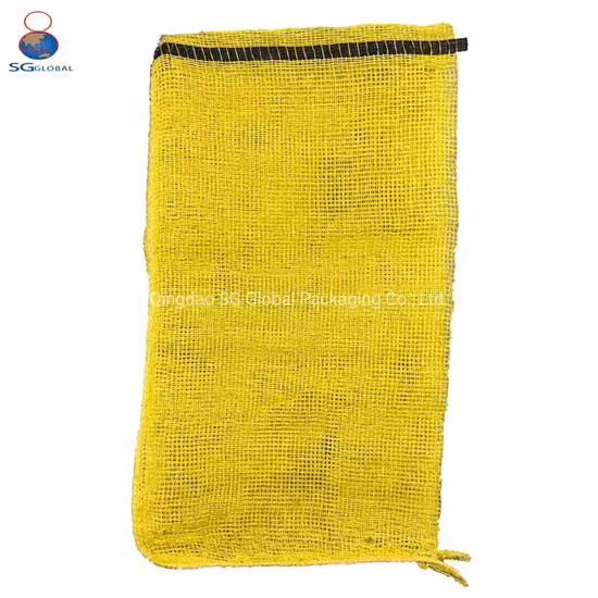 GRS SGS CE Werksverpackung 25 kg 50 kg Zwiebel Kartoffel Tomate Kohl Gemüse Obst Orange Brennholz Meeresfrüchte Knoblauch Kunststoff-Kordelzug Leerer PP-Drehernetz-Netzbeutel