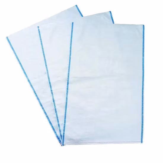 Weißer PP-Gewebebeutel, 25 kg, 50 kg, gewebter Beutel zur Lagerung und zum Transport von Getreide, Kaffee, Mais, Bohnenbeutel mit Logo