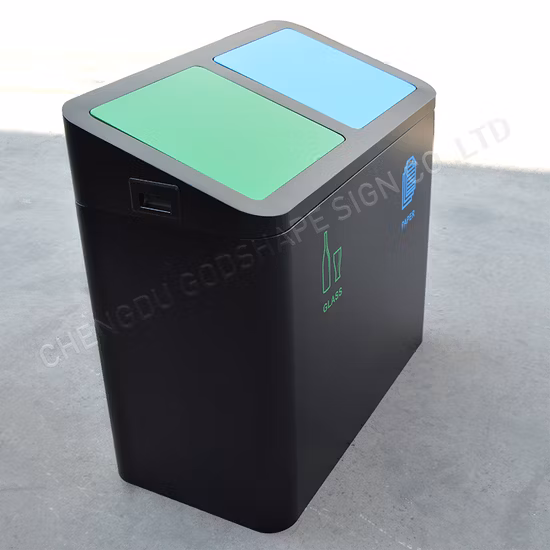 Outdoor 304 Edelstahl Recycling Metall Mülleimer Müllcontainer